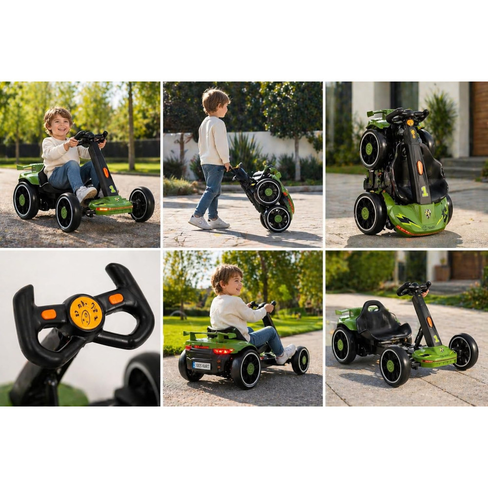 YOUIN ΗΛΕΚΤΡΙΚΟ E-KART ΓΙΑ 2-6 ΕΤΩΝ GREEN (UIN.CDR.0004)