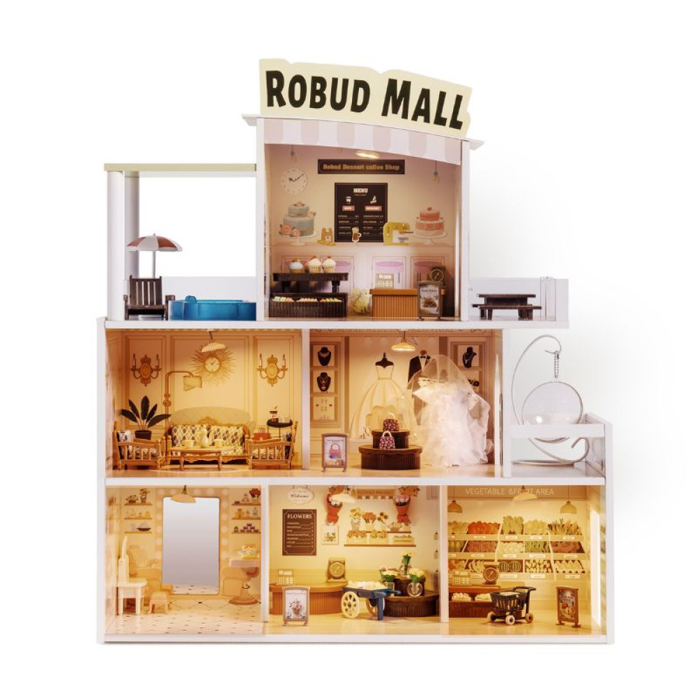A-PLAY ΞΥΛΙΝΟ ΚΟΥΚΛΟΣΠΙΤΟ ΜΕ 6 ΔΩΜΑΤΙΑ SHOPPING MALL (MST-RB-WDH08)