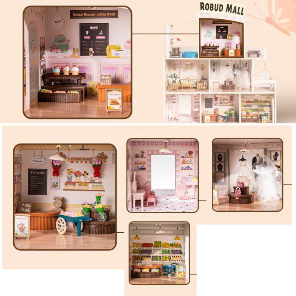 A-PLAY ΞΥΛΙΝΟ ΚΟΥΚΛΟΣΠΙΤΟ ΜΕ 6 ΔΩΜΑΤΙΑ SHOPPING MALL (MST-RB-WDH08)