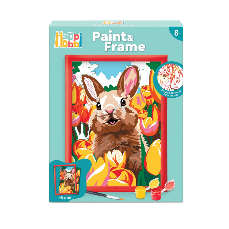 HAPPIHOBBI PAINT & FRAME PAINT BY NUMBERS CHEERFUL BUNNY (1038-41027)