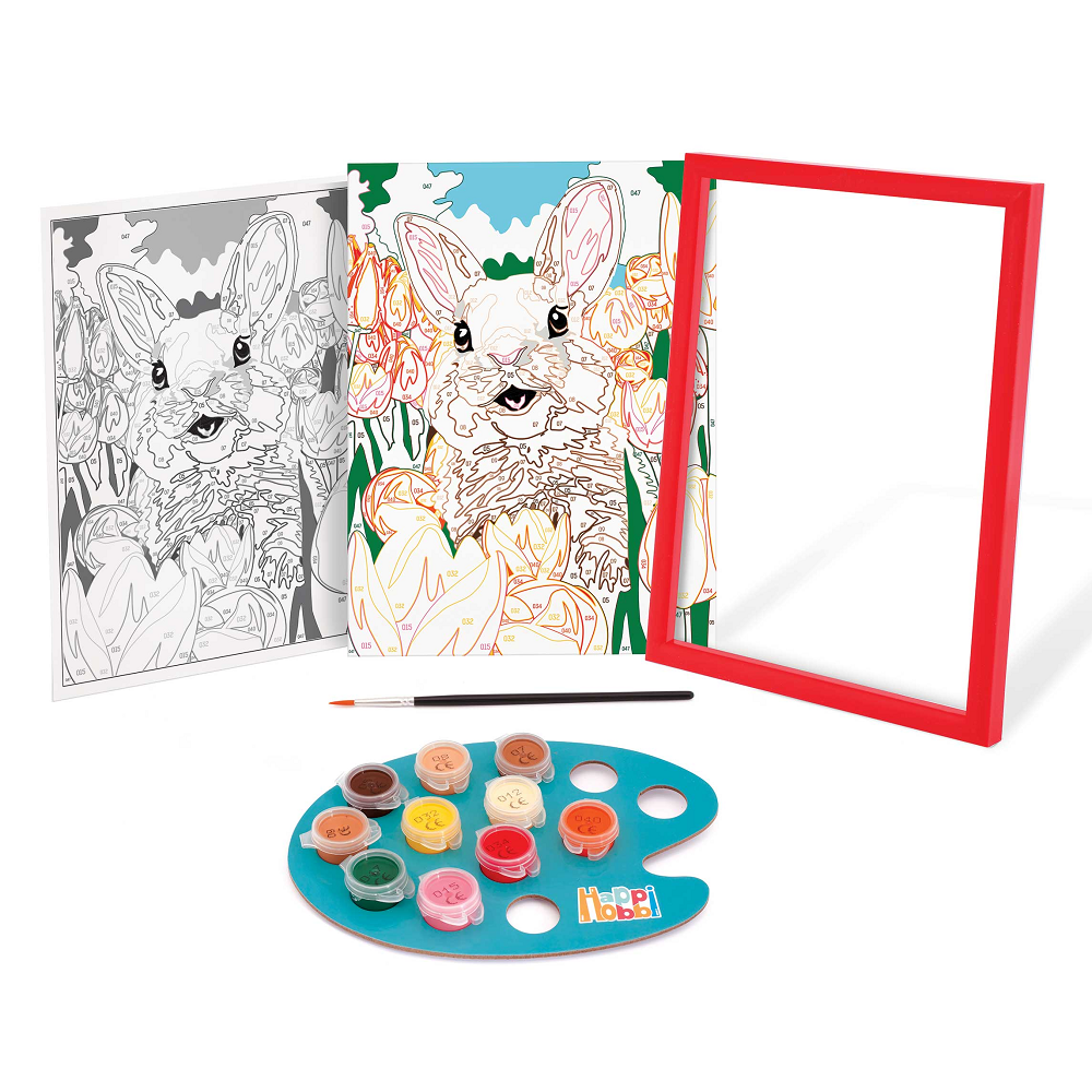 HAPPIHOBBI PAINT & FRAME PAINT BY NUMBERS CHEERFUL BUNNY (1038-41027)