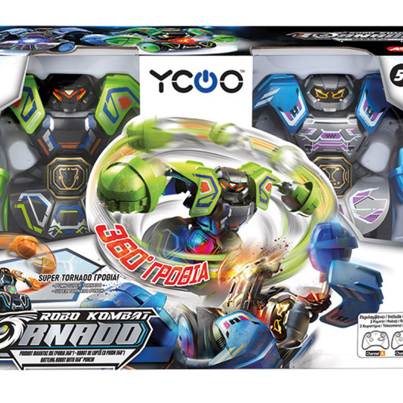 ΤΗΛΕΚΑΤΕΥΘΥΝΟΜΕΝΑ ΡΟΜΠΟΤ ΣΕΤ 2 - ROBO KOMBAT 360Ο TORNADO ΜΠΛΕ-ΠΡΑΣΙΝΟ (7530-86883)