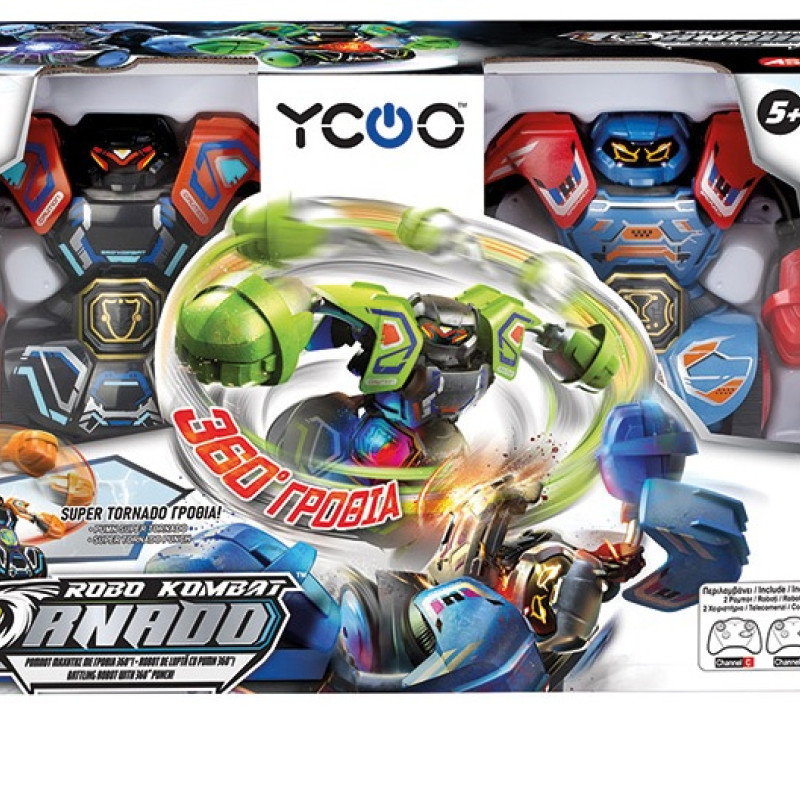 ΤΗΛΕΚΑΤΕΥΘΥΝΟΜΕΝΑ ΡΟΜΠΟΤ ΣΕΤ 2 - ROBO KOMBAT 360Ο TORNADO ΚΟΚΚΙΝΟ-ΠΟΡΤΟΚΑΛΙ  (7530-86883)