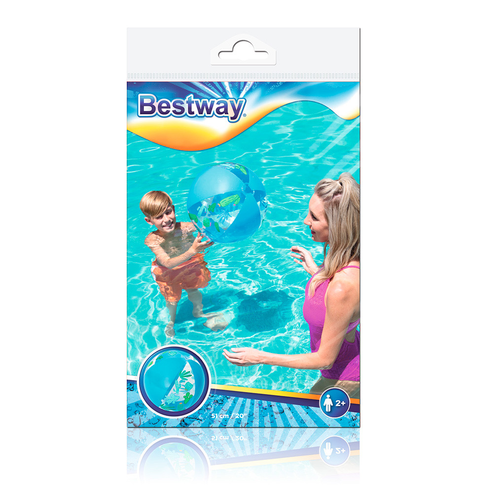 BESTWAY ΦΟΥΣΚΩΤΗ ΜΠΑΛΑ ΠΑΡΑΛΙΑΣ ΓΑΛΑΖΙΑ 51ΕΚ (31036)