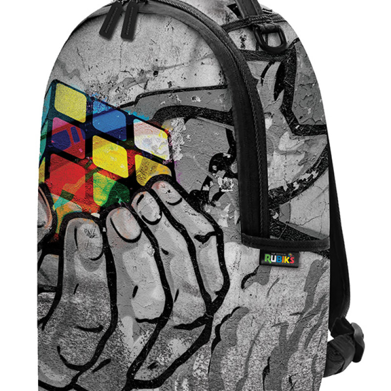GRAFFITI ΣΑΚΙΔΙΟ ΣΧΟΛΙΚΟ ΣΤΡΟΓΓΥΛΟ 2 ΘΗΚΕΣ HAND RUBIK'S (266212)