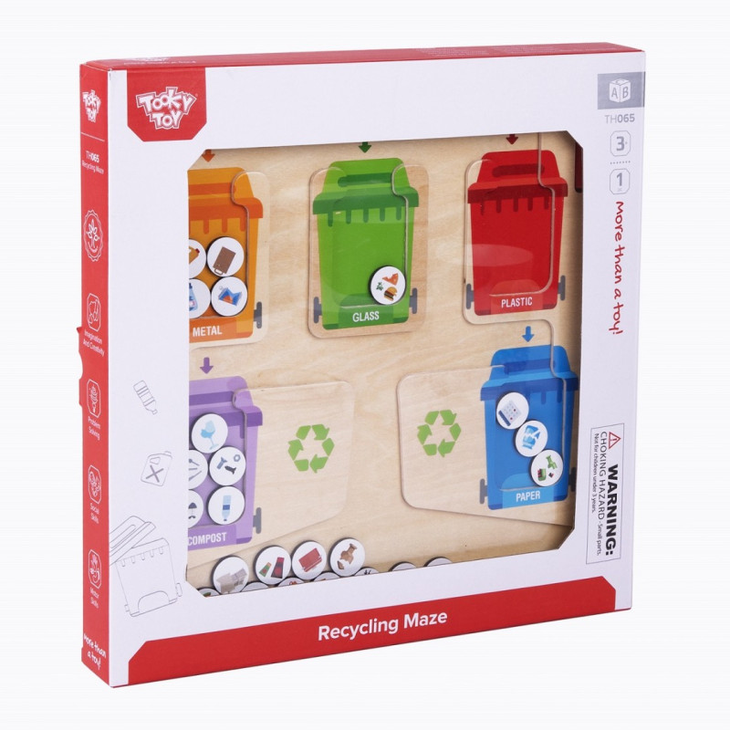TOOKY TOY ΞΥΛΙΝΟΣ ΜΑΓΝΗΤΙΚΟΣ ΛΑΒΥΡΙΝΘΟΣ ΑΝΑΚΥΚΛΩΣΗ (TH065)