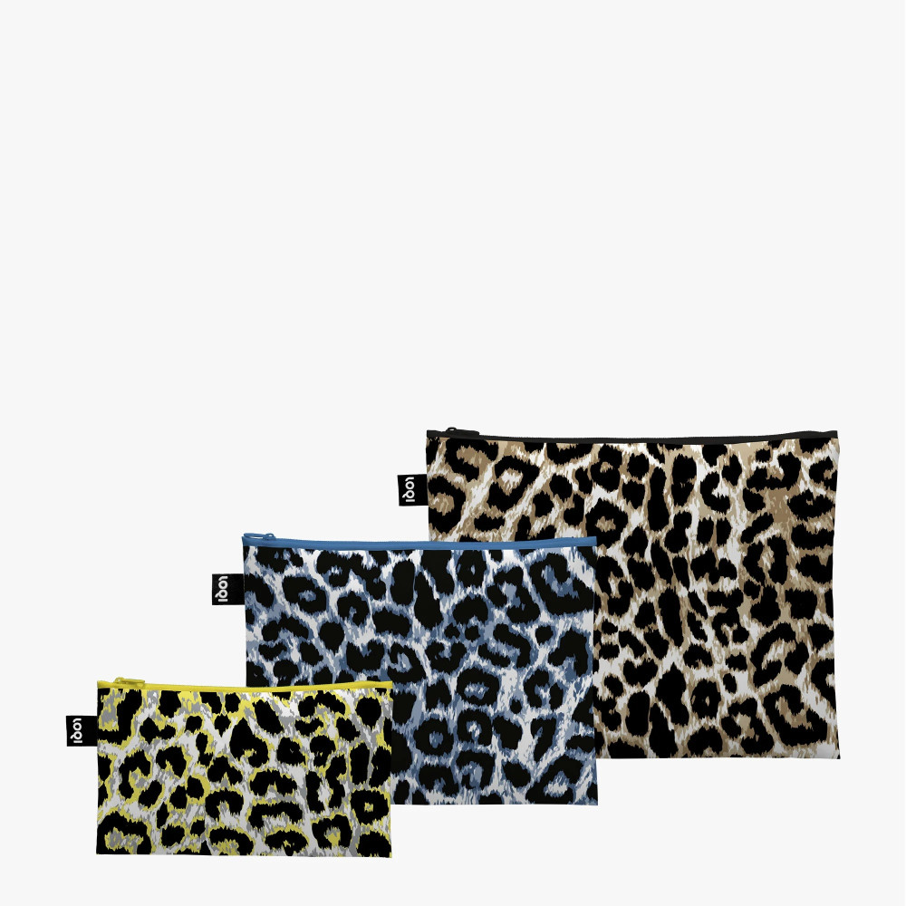 LOQI ΣΕΤ 3 ΑΝΑΚΥΚΛΩΜΕΝΕΣ ΘΗΚΕΣ ΜΕ ΦΕΡΜΟΥΑΡ LEOPARD DUSK, TWILIGHT ΚΑΙ SUNSET (ZP.LE)