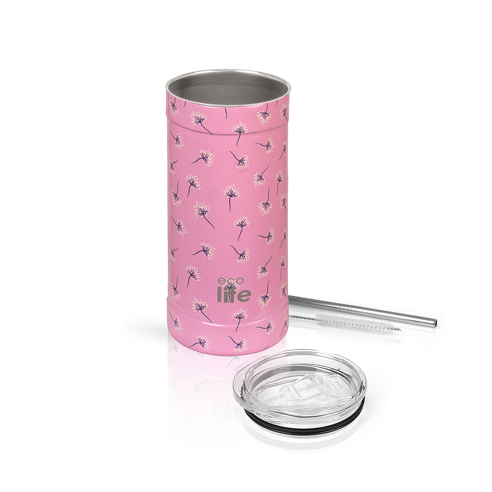 ECO LIFE COFFEE THERMOS PINK DANDELION 500ML (33-BO-4183)