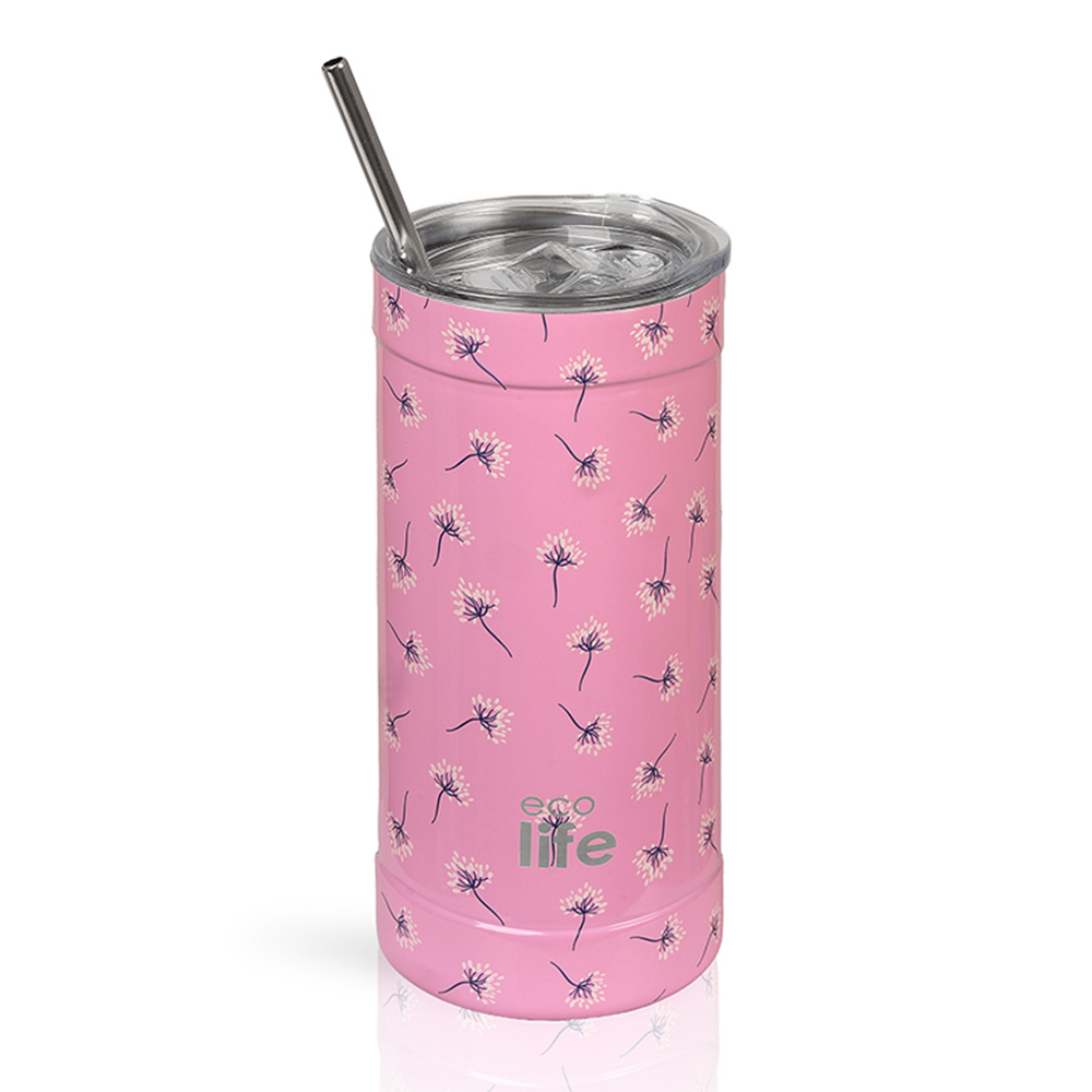 ECO LIFE COFFEE THERMOS PINK DANDELION 500ML (33-BO-4183)