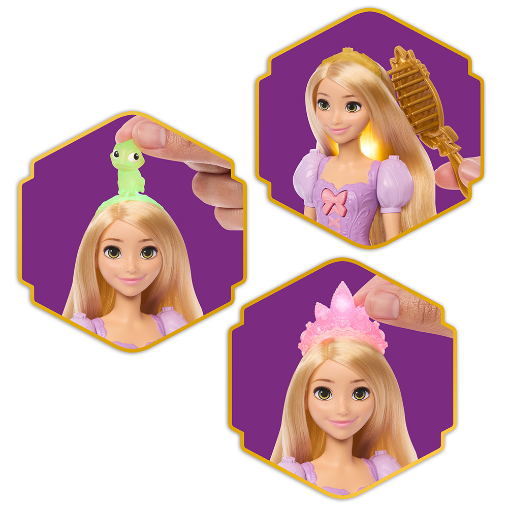 DISNEY PRINCESS ΚΟΥΚΛΑ ΡΑΠΟΥΝΖΕΛ ΜΕ ΜΑΛΛΙΑ ΠΟΥ ΛΑΜΠΟΥΝ (JHL46)