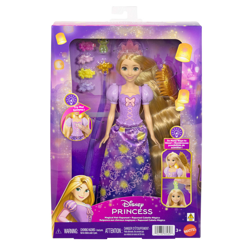 DISNEY PRINCESS ΚΟΥΚΛΑ ΡΑΠΟΥΝΖΕΛ ΜΕ ΜΑΛΛΙΑ ΠΟΥ ΛΑΜΠΟΥΝ (JHL46)