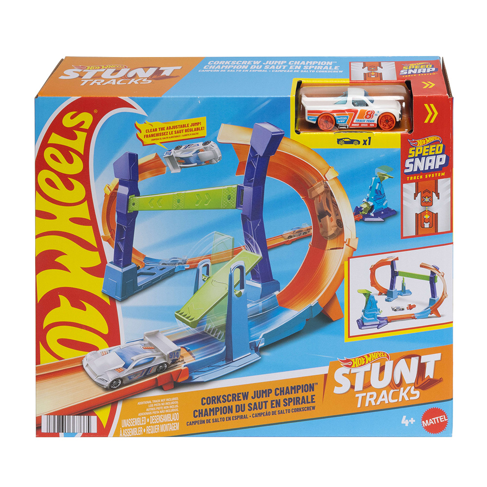HOT WHEELS STUNT TRACKS CORKSCREW JUMP CHAMPION (JLM91)