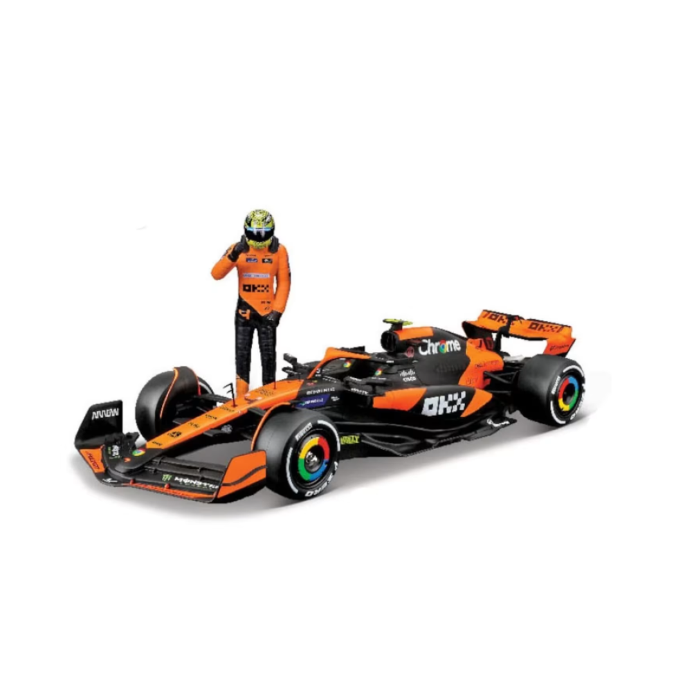 BURAGO 1:24 F1 MCLAREN TEAM MCL38 WITH DRIVER FIGURE (#4)JP (18/28040 (#4)JP)