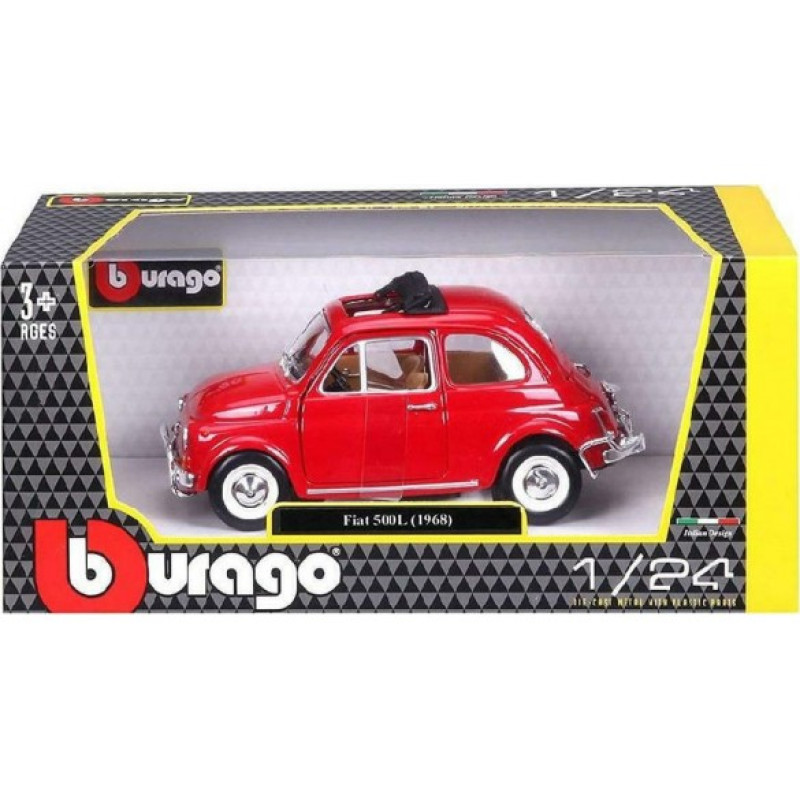 BURAGO 1/24 FIAT 500L (1968) RED (18/22099 RED)