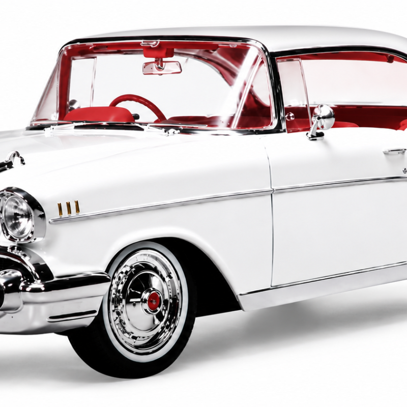 MAISTO 1:18 SP. ED. 1957 CHEVROLET BEL AIR COUPE WHITE (48/31477 WT)