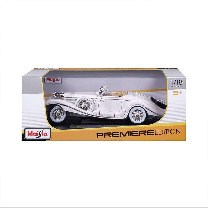 MAISTO 1:18 PE. ED. 1936 MERCEDES-BENZ 500K TYP SPECIALROADSTER WHITE (48/36055)
