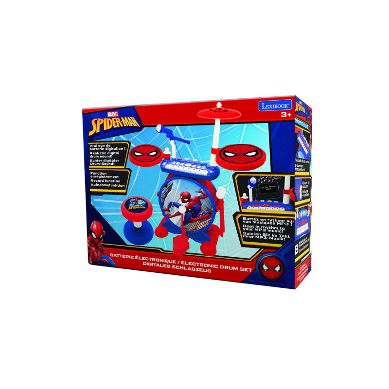 LEXIBOOK DRUMS ΚΑΙ ΠΛΗΚΤΡΑ ΜΕ ΜΙΚΡΟΦΩΝΟ SPIDERMAN (25.K610SP)