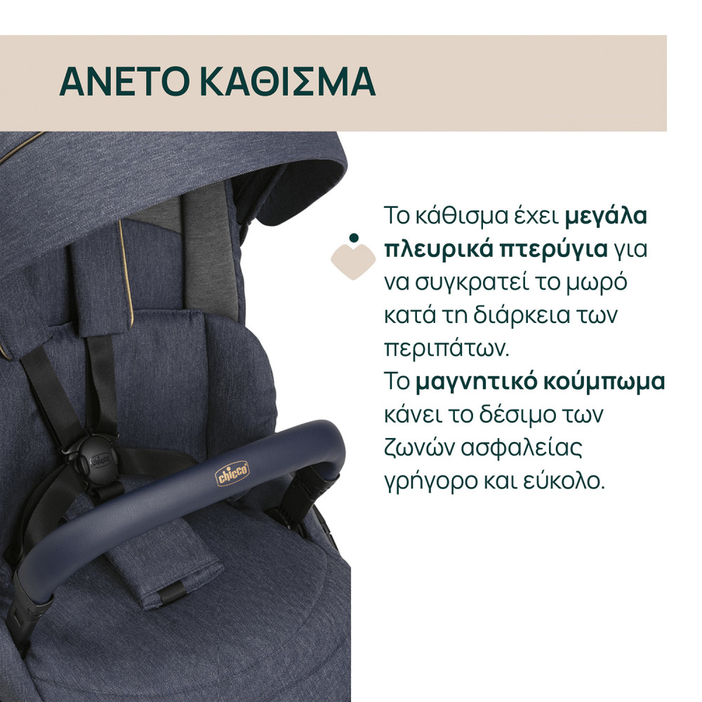 Chicco Καρότσι Μωρού One4Ever Lounge Denim Shine για Παιδί έως 22kg