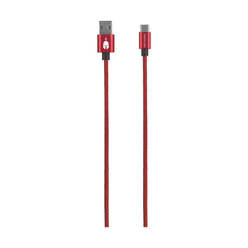 Spartan Gear - Double Sided USB Cable (Type C) (length: 2m - compatible with playstation 5, xbox series x/s, tablet, mobile) (colour: Red)