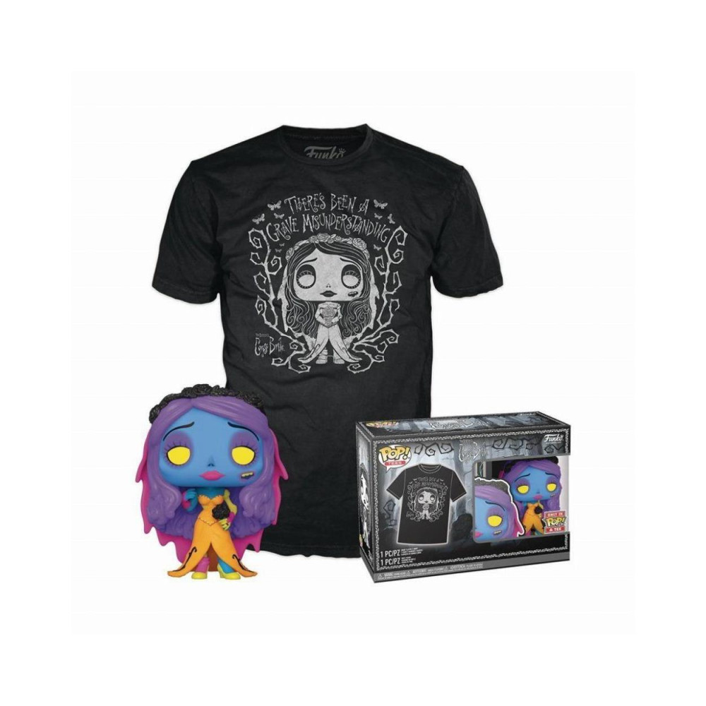 Funko Pop!  Tee (Adult): Tim Burtons Corpse Bride - Emily (Blacklight) Vinyl Figure and T-Shirt (S)