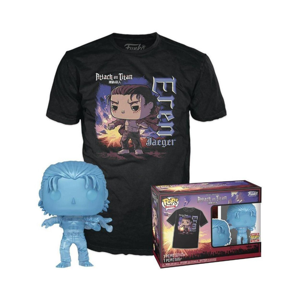 Funko Pop!  Tee (Adult): Attack on Titan Final Season - Eren Jaeger (with Marks) Vinyl Figure and T-Shirt (S)