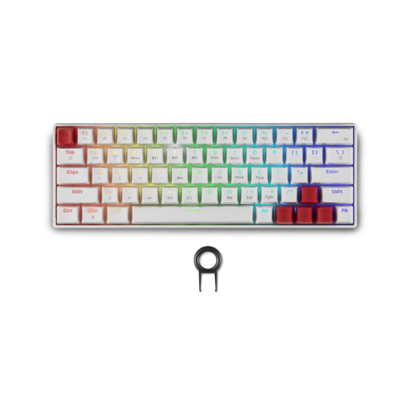 Spartan Gear - Pegasus 2 RGB Wired  Wireless 63 keys Mechanical Gaming Keyboard (color: White)