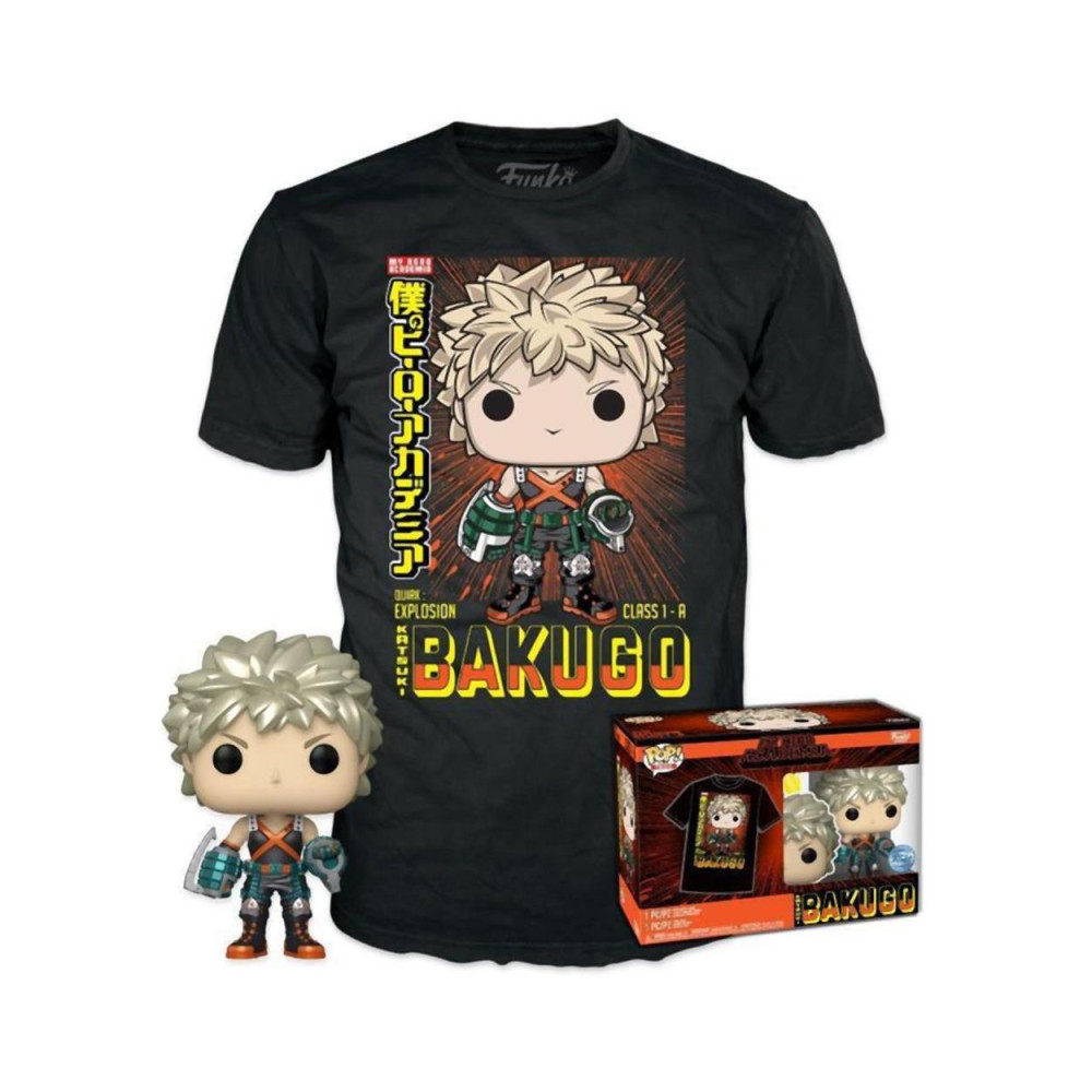 Funko Pop!  Tees (Adult): My Hero Academia - Katsuki Bakugo (Metallic) (Special Edition) Vinyl Figure  T-Shirt (L)