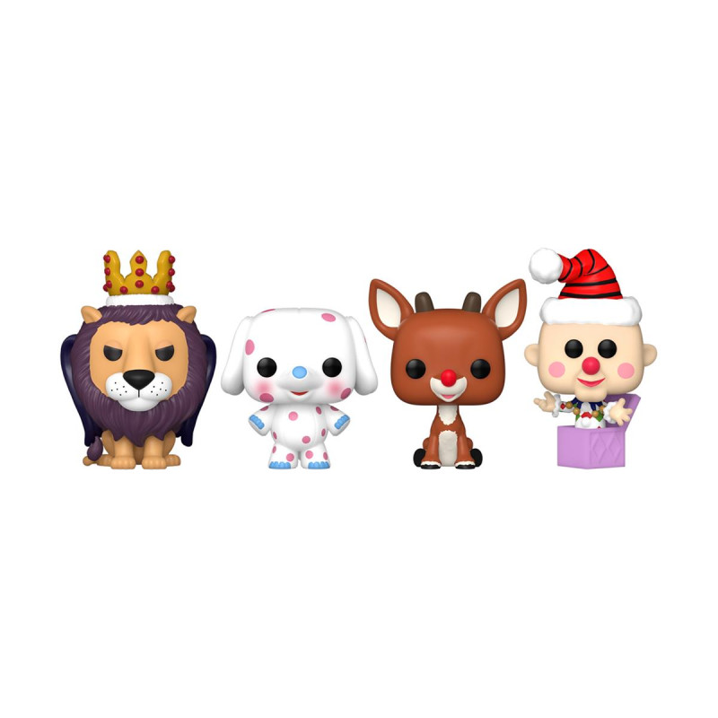 Funko 4-Pack Pocket Pop!: Rudolph The Red-Nosed Reindeer - Happy Holidays Vinyl Figures