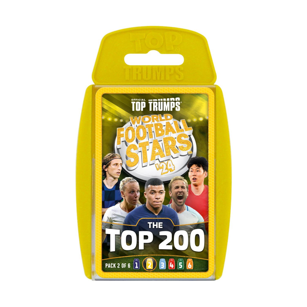 Winning Moves: Top Trumps - World Football Stars 2024 The Top 200 Pack 2 - Card Game (WM04708-EN1)