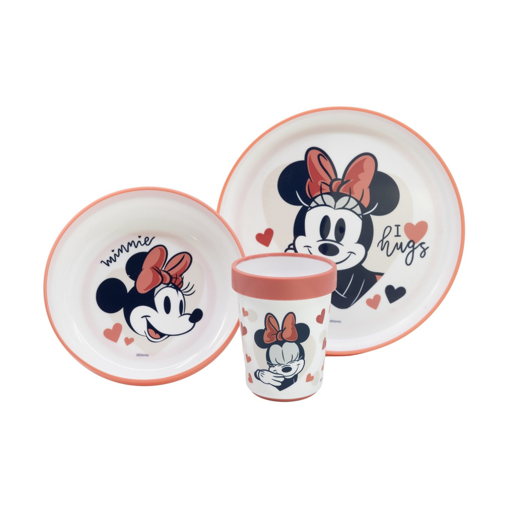 Stor: Minnie Mouse Heart Full - Baby Non Slip 3 Pcs Bicolor Premium Set In Gift Box  (10795)