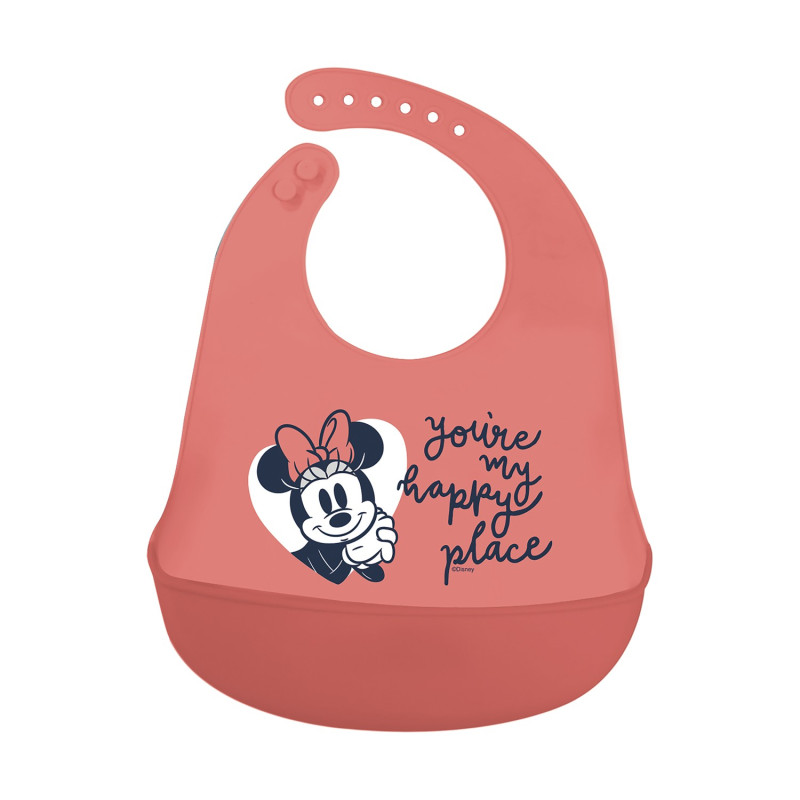 Stor: Minnie Mouse Heart Full - Toddler Silicone Bib  (10729)