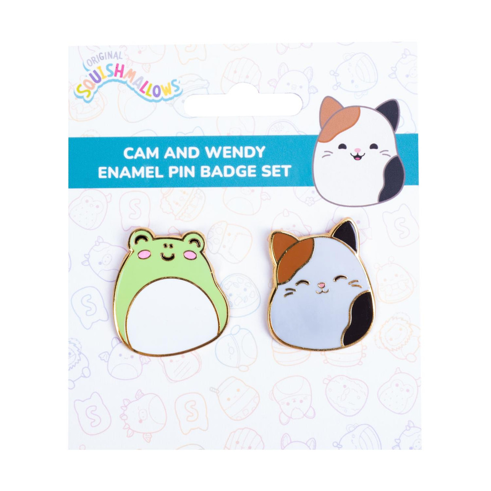 Fizz Squishmallows - Cam &amp; Wendy Pin Badges x 2 CDU (350122)