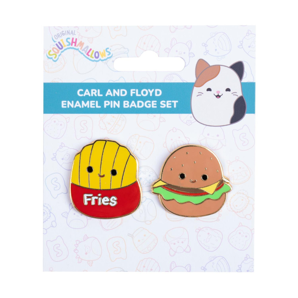 Fizz Squishmallows - Carl &amp; Floyd Pin Badges x 2 CDU (350154)