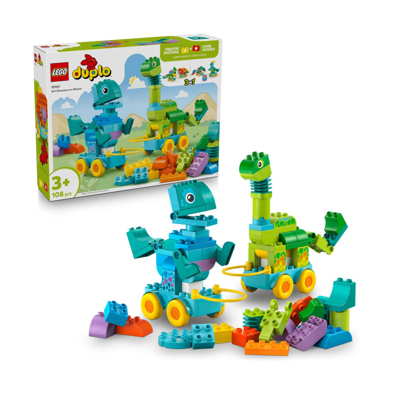 LEGO® DUPLO® Town: 3in1 Dinosaurs on Wheels (10451)