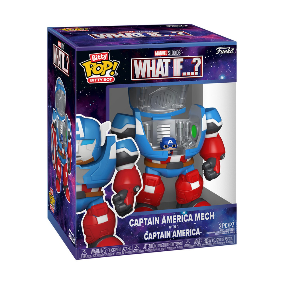 Funko Bitty Pop! Bitty Bots Marvel: What If…? - Captain America (Mech with Captain America) Vinyl Figure