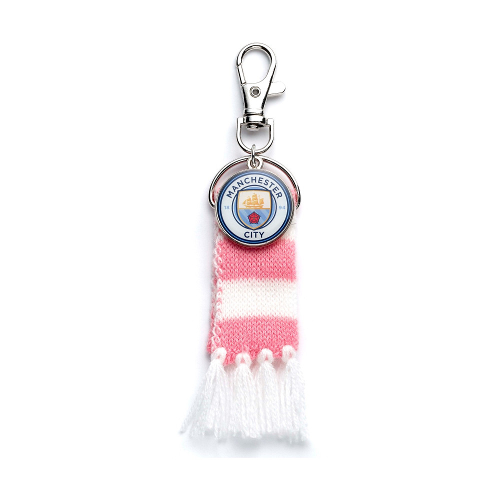 Carat Shop Manchester City FC - Pink Scarf and Logo Charm Backpack Hanger (MCBH0003)