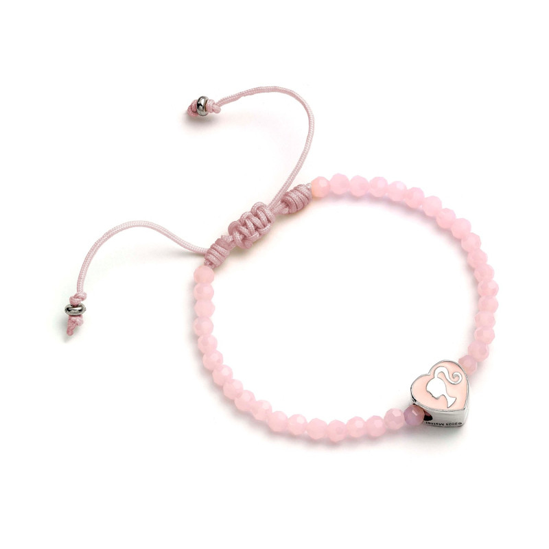 Carat Shop Barbie - Pink Bead Friendship Bracelet with Heart Shaped Bead (BMFB0007)