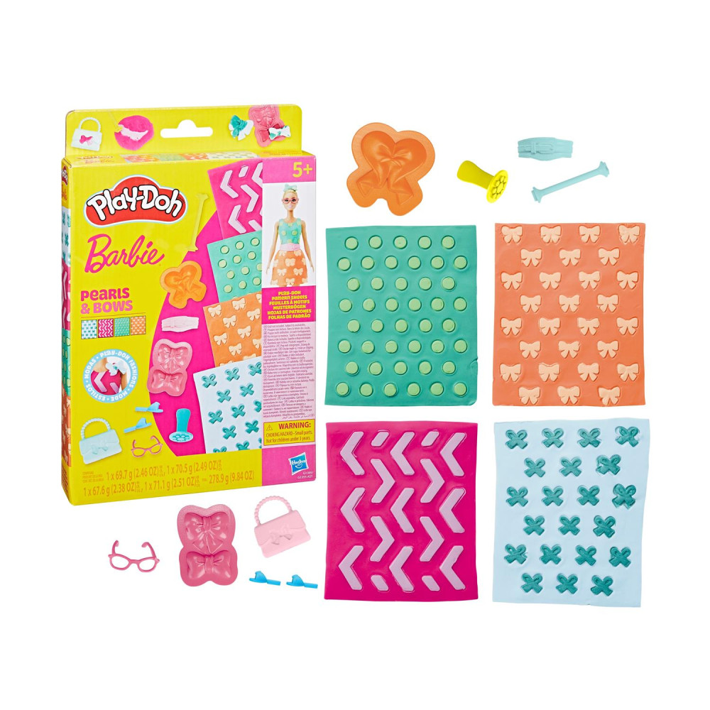 Hasbro Play-Doh: Fashion - Barbie Designer Patterns Packs Pearls And Bows (G1365)