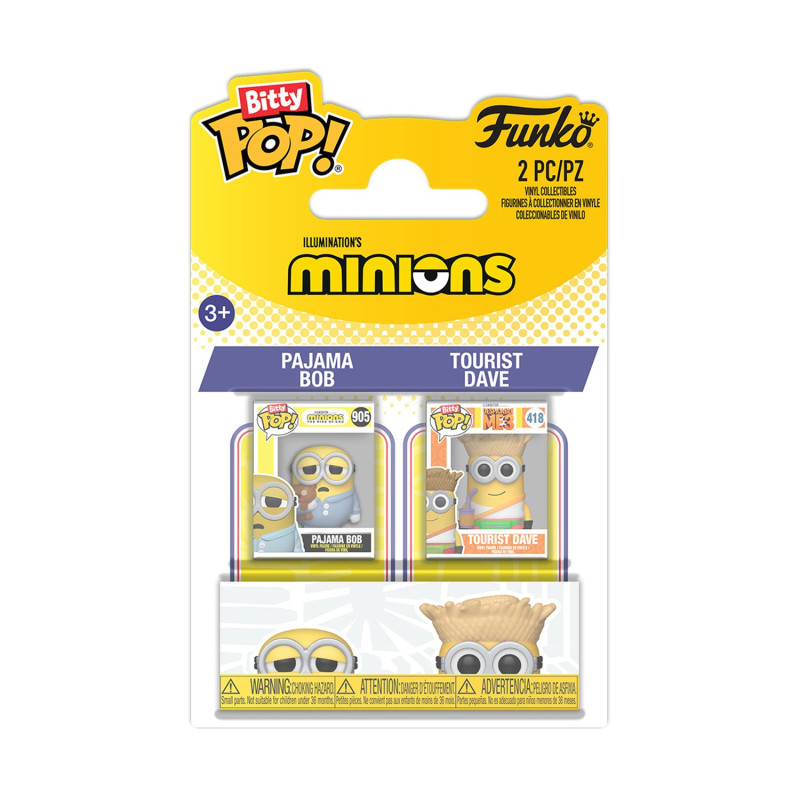 Funko Bitty Pop! 2-pack: Minions - Pajama Bob &amp; Tourist Dave Vinyl Figures