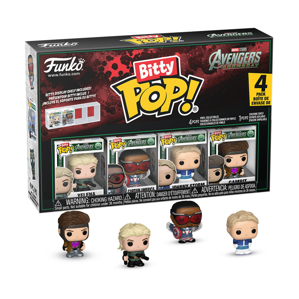 Funko Bitty Pop! 4-Pack: Avengers Doomsday - Yelena, Captain America, Johnny Storm, Gambit Vinyl Figures
