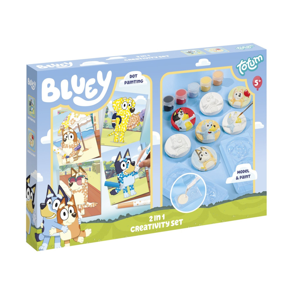 Totum: Bluey - 2In1 Set Model &amp; Paint / Dot Paint (TT290501)