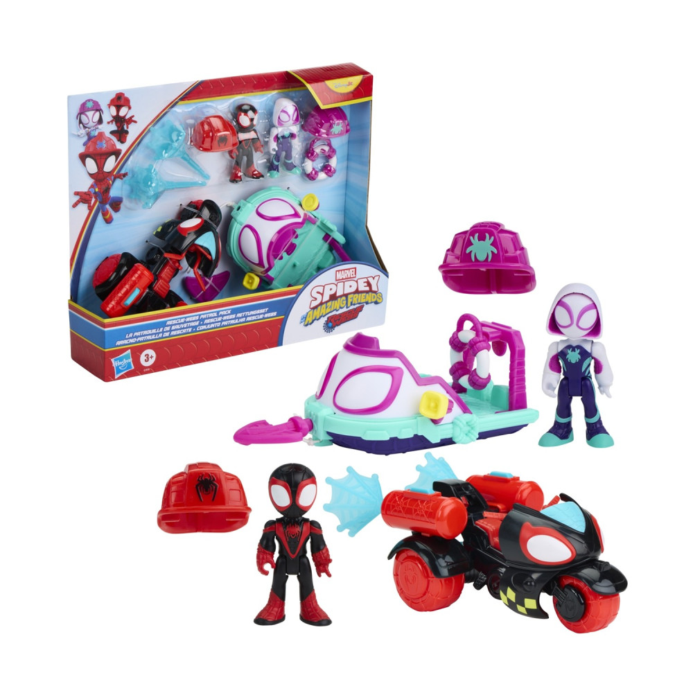 Hasbro Spidey And His Amazing Friends: Figures, Vehicles &amp; Playsets - Miles Morales &amp; Ghost Vehicle Set (G1970)