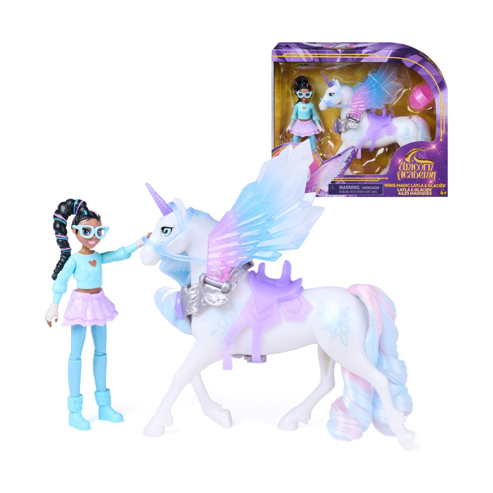 Spin Master Unicorn Academy: Wing Magic Layla &amp; Glacier Figures (20156166)
