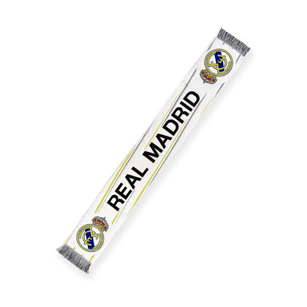 Real Madrid CF Official Scarf – White Jacquard Knit – Size U (RM4BUF45)