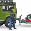 BRUDER Land Rover Defender with trailer, Scrambler Ducati Full Throttle (02589)