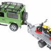 BRUDER Land Rover Defender with trailer, Scrambler Ducati Full Throttle (02589)