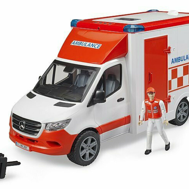 BRUDER ΑΣΘΕΝΟΦΟΡΟ MERCEDES BENZ SPRINTER ΜΕ ΟΔΗΓΟ (02676)